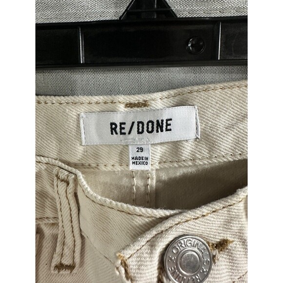 NWT Re/Done Womens Zipper Fly High‎ Rise Wide Leg Jeans Cream Denim Size 29 - Picture 4 of 7